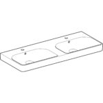 Dvojumývadlo Geberit Smyle Square: B=120cm, T=48cm, biela