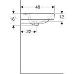 Dvojumývadlo Geberit Smyle Square: B=120cm, T=48cm, biela
