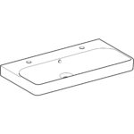 Umývadlo Geberit Smyle Square: B=90cm, T=48cm, Otvor pre batériu vľavo a vpravo, biela