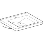 Bezbariérové umývadlo Geberit Selnova Comfort Square: B=65cm, T=55cm, biela