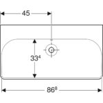 Umývadlo Geberit Smyle Square: B=90cm, T=48cm, biela