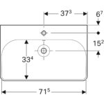 Umývadlo Geberit Smyle Square: B=75cm, T=48cm, biela