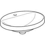 Zápustné umývadlo Geberit VariForm, oválne, s otvorom pre bat: B=55cm, T=45cm, biela