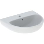 Umývadlo Geberit Selnova: B=55cm, T=44cm, Otvor pre batériu=V strede, biela