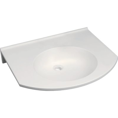 Umývadlo Publica, okrúhly dizajn, bezbariérové: B=60cm, T=55cm, Alpská biela, 501.040.11.1
