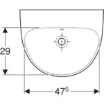 Umývadlo Geberit Selnova: B=55cm, T=44cm, biela