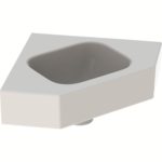 Rohové malé umývadlo Geberit iCon: B=46cm, T=33cm, biela