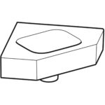 Rohové malé umývadlo Geberit iCon: B=46cm, T=33cm, biela
