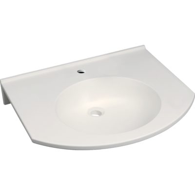 Umývadlo Publica, okrúhly dizajn, bezbariérové: B=60cm, T=55cm, Alpská biela, 402060016