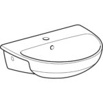 Polozápustné umývadlo Geberit Selnova: B=55cm, biela