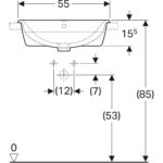 Polozápustné umývadlo Geberit Selnova: B=55cm, biela
