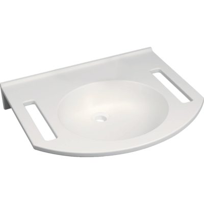 Umývadlo Publica, okrúhly dizajn, s výrezmi, bezbariérové,  Alpská biela, 501.041.00.1