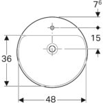 Polozápustné umývadlo Geberit VariForm, okrúhle: D=50cm, biela