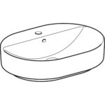 Umývadlo na dosku Geberit VariForm, elipsovité, s otvorom pre batériu, biela