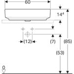Umývadlo na dosku Geberit VariForm, elipsovité, s otvorom pre batériu, biela