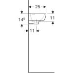 Malé umývadlo Geberit Selnova Compact, biela, Otvor bat.=Vľavo
