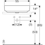 Umývadlo na dosku Geberit VariForm, elipsovité: B=55cm, T=40cm, biela
