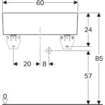 Viacúčelový drez Geberit Publica bez prepadu: B=60cm, T=40cm, Prepad=Bez, biela