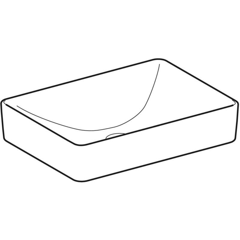 Umývadlo na dosku Geberit VariForm, pravouhlé: B=55cm, T=40cm,  , Biela, 500.779.01.2