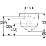 Závesné WC s hlbokým splach. Geberit iCon Square, uzavretý tvar, Rimfree: T=54cm, biela