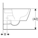 Závesné WC s hlbokým splach. Geberit iCon Square, uzavretý tvar, Rimfree: T=54cm, biela