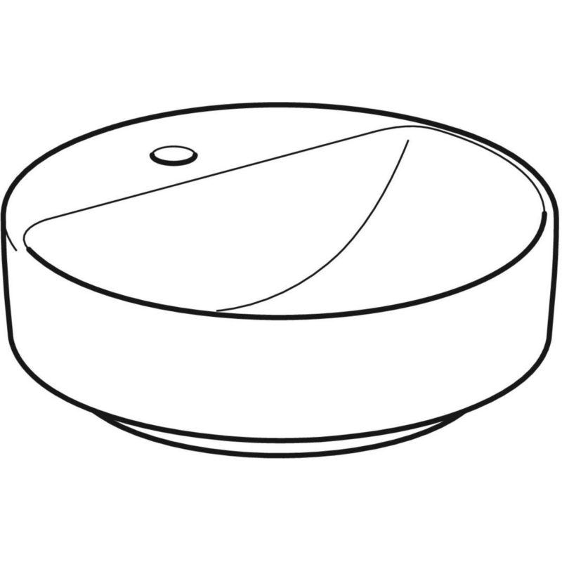 Umývadlo na dosku Geberit VariForm, okrúhle, s otvorom pre batériu: D=45cm,  Biela, 500.770.01.2