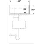 Horný diel umývadla na zachytávanie sadry Geberit Publica: B=78cm, H=23.5cm, T=51.5cm