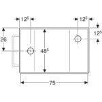 Horný diel umývadla na zachytávanie sadry Geberit Publica: B=78cm, H=23.5cm, T=51.5cm
