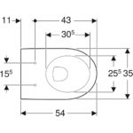 Závesné WC s hlbokým splach. Geberit iCon Square, uzavretý tvar, Rimfree: T=54cm, biela