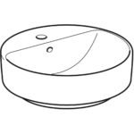 Umývadlo na dosku Geberit VariForm, okrúhle, s otvorom pre batériu: D=45cm, biela