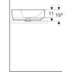 Umývadlo na dosku Geberit VariForm, okrúhle, s otvorom pre batériu: D=45cm, biela