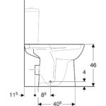 Stojacie WC Selnova Comfort pre nádržku umiestnenú na WC mise, s hlb. splach., biela