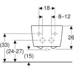 Závesný bidet Geberit iCon Square, uzavretý tvar: T=54cm, Prepad=Viditeľné, biela