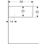 Viacúčelový drez Geberit Publica s dvomi umývadlami: B=90cm, H=25cm, T=56cm