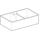 Viacúčelový drez Geberit Publica s dvomi umývadlami: B=90cm, H=25cm, T=56cm