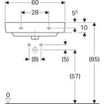 Umývadlo Geberit Selnova Compact: B=60cm, T=37cm
