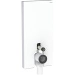 Sanitárny modul Geberit Monolith Plus pre stojacie WC, 101 cm, biele sklo, hliník