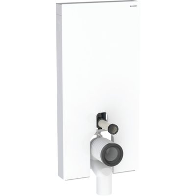 Sanitárny modul Geberit Monolith Plus pre stojacie WC, 101 cm, biele sklo, hliník, 131.202.SI.7
