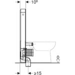 Sanitárny modul Geberit Monolith Plus pre stojacie WC, 101 cm, biele sklo, hliník