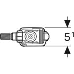 Napúšťací ventil Geberit typ 333, príp. vody na bočnej strane, 3/8", vsuvka z mosadze, 136.741.00.3