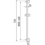 Sprchová súprava s nastaviteľnou roztečou otvorov, čierna