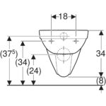 Závesné WC s hlbokým splachovaním Geberit Selnova, Rimfree: biela