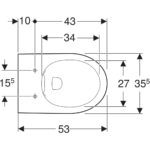 Závesné WC s hlbokým splachovaním Geberit Selnova, Rimfree: biela