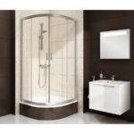 BLCP4-90 SABINA Štvrťkruhový sprchovací kút znížený lesklý hliník + grape