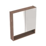 Zrkadlová skrinka Selnova Square s 2 dvierkami, Orech hickory/Melamín s drev. štrukt., 501.270.00.1