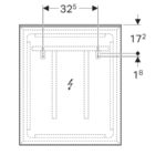 Osvetlené zrkadlo Geberit Xeno2 s priamym a nepriamym osvetlením: B=60cm, H=71cm