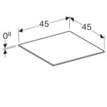 Sklenená polička Geberit Xeno2: B=45cm, H=0.8cm, T=45cm