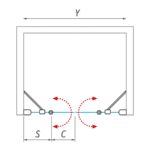 Sprchové dvere TDN2 1400/2000 S/ČS