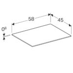 Sklenená polička Geberit Xeno2: B=58cm, H=0.8cm, T=45cm