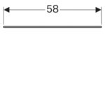 Sklenená polička Geberit Xeno2: B=58cm, H=0.8cm, T=45cm